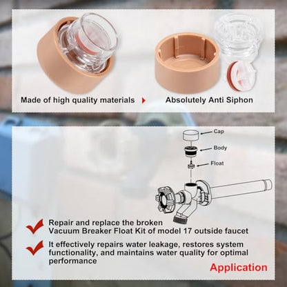 youour RK-17VB Vacuum Breaker Float Kit, Freezeless Anti-Siphon Wall Faucet Repair Kit, Anti Siphon Valve Repair Kit, Compatible with Woodford Model 17 (4 Pack) - size: RK-17VB