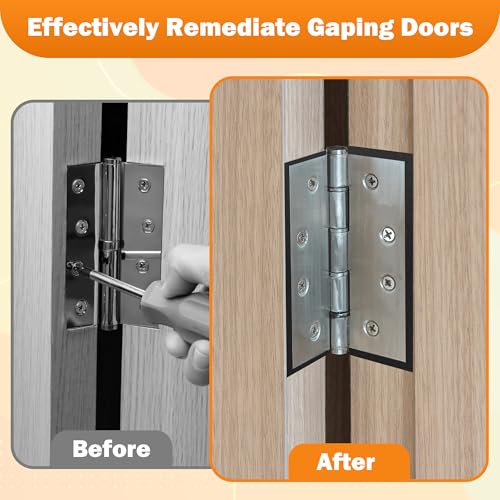 16 Pack Door Hinge Shims for Door Hinge Repair Kit, Coldairsoap 8 Pcs 3.5 Inch & 8 Pcs 4 Inch Plastic Shims Stock for Doors, Cabinets Hinge Repair, 0.04 Inch Thickness (Black)