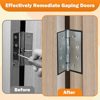 16 Pack Door Hinge Shims for Door Hinge Repair Kit, Coldairsoap 8 Pcs 3.5 Inch & 8 Pcs 4 Inch Plastic Shims Stock for Doors, Cabinets Hinge Repair, 0.04 Inch Thickness (Black)