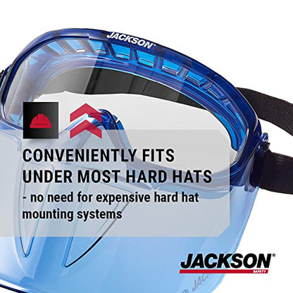 Jackson Safety GPL Series Safety Goggles with Detachable Flip-Up Face Shield - Anti-Fog Goggles for Men and Women, Fits Over Glasses - ANSI Z87.1 - Clear Lens - style: Clear Lens