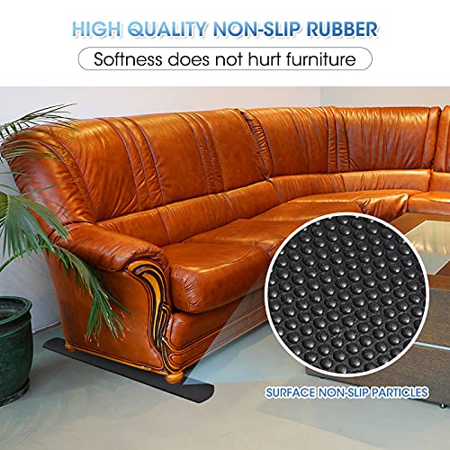 4 Pack Non-Slip Furniture Rail Pads for Recliners,Sofa,couches.Rubber Recliner Chair Floor Protectors,Pads to Keep Furniture from Sliding for Hardwood, Carpet, Marble Floor. 30.5''x3.9'' - size: Black