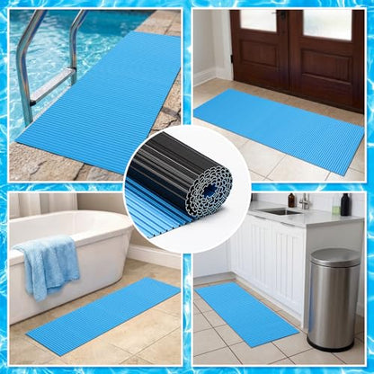 Breling 9" x 36" Swimming Pool Ladder Mat, Protective Pool Ladder Pad Step Mat with Non Slip Texture for Above Ground Swimming Steps Liners and Stairs(Vertical Striped) - size: 9" X 36", style: Vertical Striped