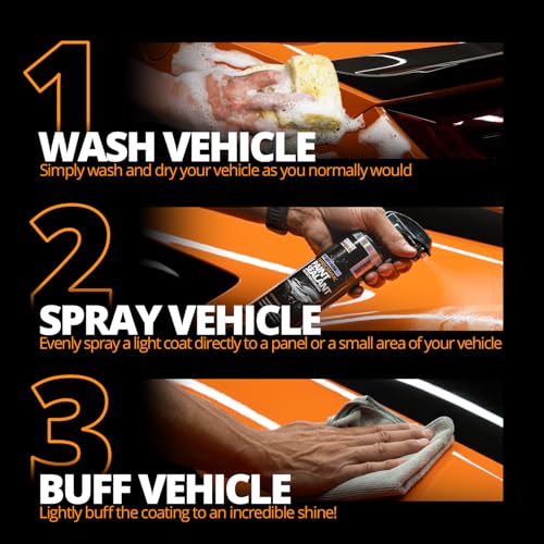 CERAKOTE® Platinum Rapid Ceramic Paint Sealant Spray - 14 oz. - 50 Wash Rating - Maximum Gloss & Shine – Extremely Hydrophobic – Unmatched Slickness - Ceramic Spray Coating - size: 16 Oz. Kit