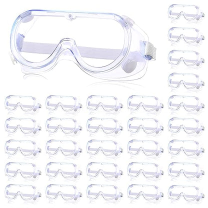 Yunsailing Protective Safety Goggles Lab Over Glasses Clear Anti Fog Eye Protection Goggles for Men Women - color: Clear White