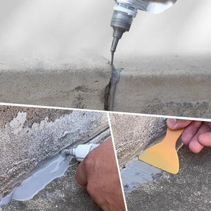 500g Concrete Crack Filler, High Elasticity Liquid Cement Crack Filler, Self-Leveling Waterproof Repair Sealant for Driveway, Walkway, Patio, Hole -Quick Drying, Permanent Fix (Concrete Crack Filler)