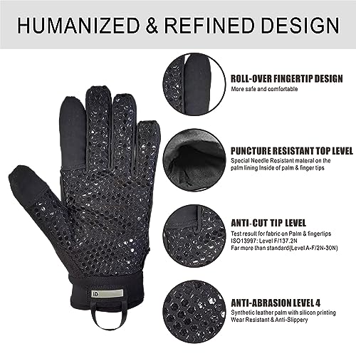 Level 5 Needle Resistant Gloves, Needle Puncture, Cut Resistant ANSI A9 Anti-Cut Anti-Slash, Touchscreen (One Pair, XL) - size: X-Large