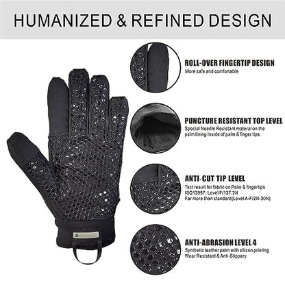 Level 5 Needle Resistant Gloves, Needle Puncture, Cut Resistant ANSI A9 Anti-Cut Anti-Slash, Touchscreen (One Pair, XL) - size: X-Large
