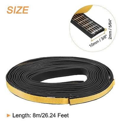 uxcell Weather Stripping 3/8" W x 5/64" T x 26ft L Adhesive Door Window Seal Strip Foam Seal Tape for Doors Window Insulation - size: 3/8"W x 5/64"T x 26ft L