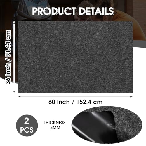 GlowShade 2 Pack Oil Spill Mat, 36 X 60 Inch Garage Floor Mat Under Car, Absorbent Oil Pads Drip Leak Mat with Weather Backing, Reusable, Washable, Non Slip, Protects Floor (2)