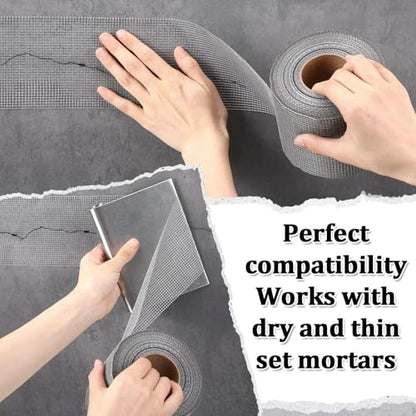250 ft x 4 Inch Cement Board Joint Tape Self Adhesive Durable Gray Fiberglass Mesh Drywall Mesh Repair Tape for Cement Board Joints Repairing, Sealing and Strengthening - size: 250 ft X 4 Inch