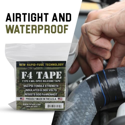Bond It F4 Emergency Self-Fusing Silicone Tape, Repair Plumbing Pipe & Radiator Hose Leak, Electrical Insulation, Permanent Bonding, Waterproof, 1" x 36' x 20mil, Red - color: Red Oxide