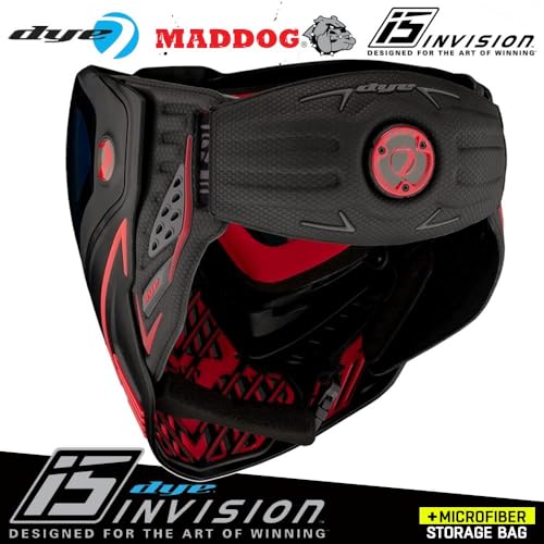 Maddog Dye i5 Thermal Anti-Fog Paintball Airsoft Mask Goggle System Combo with Microfiber Bag | Safety Certified Protection - color: Fire 2.0