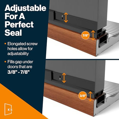 New: KS Hardware, Patent Pending, Adjustable Double Bubble Door Sweep, Draft Stopper, Under Door Seal for Exterior Doors, 1 3/4" x 42" (Black 42 inch) - size: Black 42 Inch 1 Pk