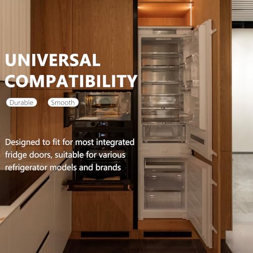 4Pcs Universal Integrated Fridge Freezer Door Slider with Screws, Fridge Door Mounting Installation Fixing Kit with Barckets and Clips