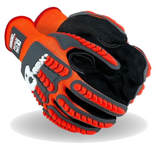 MAGID T-REX Flex Series Sandy Nitrile Coated Knit Impact Gloves, 1 Pair, 8/Medium, TRX400 - size: 8/M, style: 1 Pair