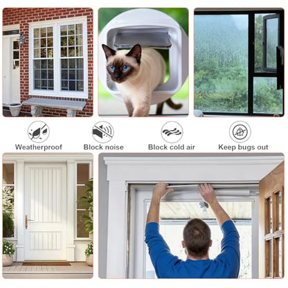 Weather Stripping Door Window Seal, 33Ft Self-Adhesive Brush Door Soundproofing Seal Strip for Sliding Windows and Door Frames, 0.35 Wide X 0.59 Inch Thick, Gray - size: 0.35" Wide x 0.59" Thick