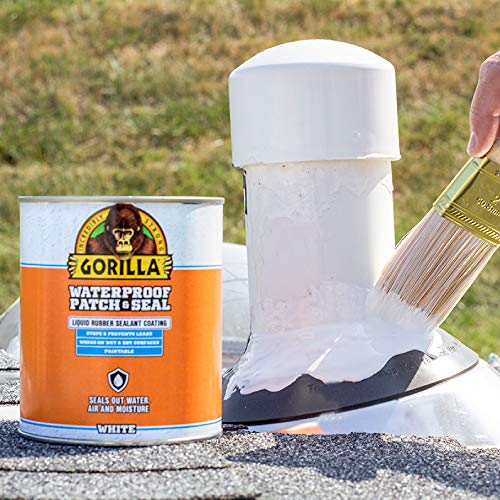 Gorilla Patch & Seal Liquid Rubber Waterproof Sealant, White, 32 Ounce (Pack of 6) - Seals Out Water, Air, and Moisture - color: White, size: 6 - Pack
