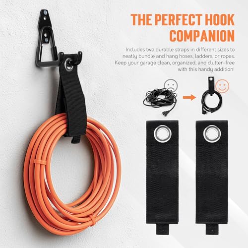 TONDA Garage Hooks, 20 Pack Garage Organization, Wall Storage Hooks Heavy Duty for Hanging Bike, Ladder, Garden Tools, Hose and Ropes, Black - color: Black