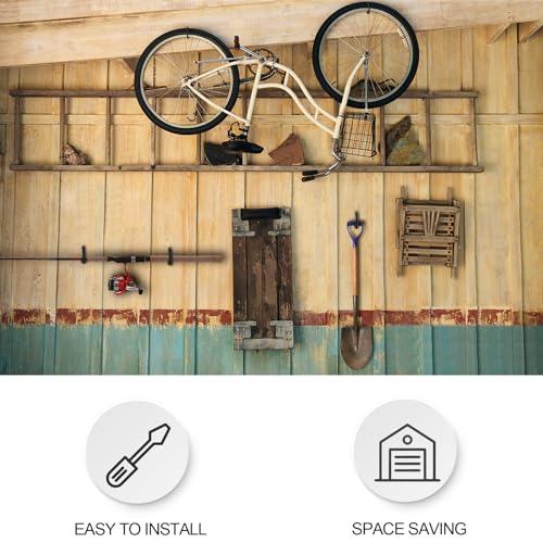KURUI 9 in Mountain Bike Hooks for Garage Ceiling, Heavy Duty Bicycle Hangers for Hanging, Large Screw Hooks for Garage Ceiling Wall, No Drill Ceiling Hooks for Hanging Outdoor String Lights Plants - style: 4 Pcs-9 in