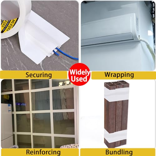 Duct Tape Heavy Duty Single Sided, Strong Adhesive High Strength, Waterproof Mesh Tape for Indoor and Outdoor Repairing Sealing Bonding, Easy Use Hand Tearable, 2.36 Inch x 66 Feet, White - size: 2.36″ X 66 Ft
