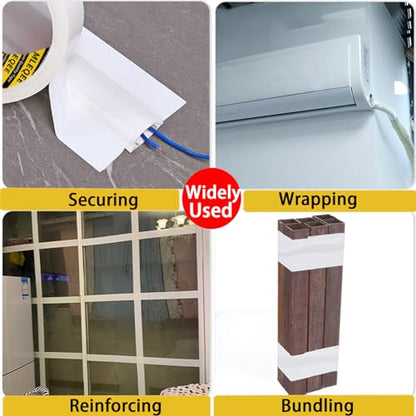 Duct Tape Heavy Duty Single Sided, Strong Adhesive High Strength, Waterproof Mesh Tape for Indoor and Outdoor Repairing Sealing Bonding, Easy Use Hand Tearable, 3.15 Inch x 33 Feet, White - size: 3.15″ x 33 FT