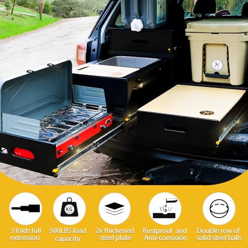 YENUO Heavy Duty Drawer Slides with Lock 12 14 16 18 20 22 24 26 28 30 32 34 36 38 40 44 48 52 56 60 Inch Full Extension Side Mount Ball Bearing Locking Rails Track Glides Runners Load 500 Lbs 1 Pair - size: 12 Inch, style: Load:500 lb (With lock) -W:76mm