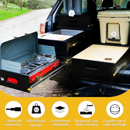 YENUO Heavy Duty Drawer Slides with Lock 12 14 16 18 20 22 24 26 28 30 32 34 36 38 40 44 48 52 56 60 Inch Full Extension Side Mount Ball Bearing Locking Rails Track Glides Runners Load 500 Lbs 1 Pair - size: 14 Inch, style: Load:500 lb (With lock) -W:76mm