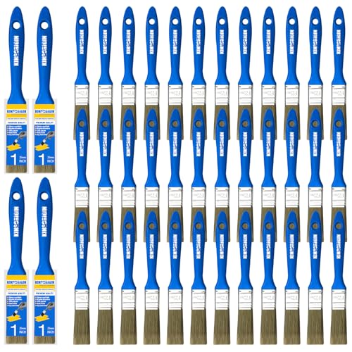 Versatile Paint Brush Set, 40 Pack, 1 Inch Paint Brushes, Small Paint Brushes for Walls, Furniture, Crafts - Detailed Painting & Larger Surface Coverage - color: 40 Pack, 1 Inch