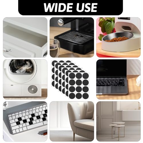 Prasacco 108 Pcs Non Slip Furniture Pads, 1 Inch Round Black Plastic Rubber Furniture Pads, Anti Slip Table Legs, Chair Leg Floor Protectors