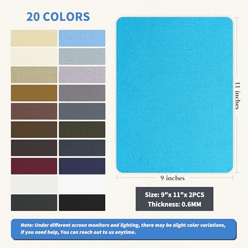 KING MOUNTAIN Canvas Repair Patch 9 x11 Inch 2 Pcs Self-Adhesive Waterproof Fabric Patch for Sofas, Tents, Furniture,Tote Bags, Car Seats (Blue) - color: Blue, size: 9"W×11"L-2PCS
