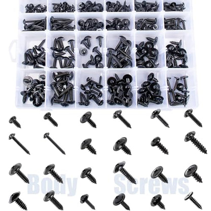 270pcs Automotive Body Screw Phillips Head Self Tapping Screw Washer Head Screws Assortment Kit #8#10#12#14