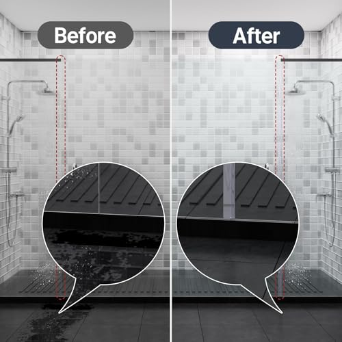 AmazerBath 5 PCS Shower Door Side Seal Strip -15.75 Inches x 5, 5 Sections Segmented Shower Installation Kit, Frameless Glass Door Seal Strip - Suitable for 1/4 Inch Glass - style: Side Seal 1/4