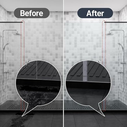 AmazerBath 5 PCS Shower Door Side Seal Strip -15.75 Inches x 5, 5 Sections Segmented Shower Installation Kit, Frameless Glass Door Seal Strip - Suitable for 1/4 Inch Glass - style: Side Seal 1/4