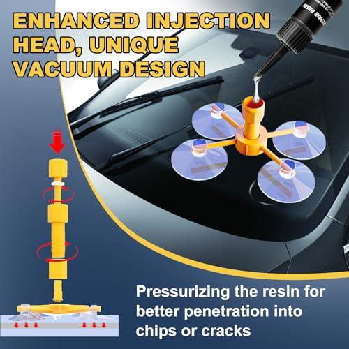 LOCBONDSO Windshield Chip Repair Kit, Quick Fix Windshield Repair Kit with Durable Fast Curing Resin, Repair Star-Shaped, Bull-Eye Cracks on Car Window & Glass