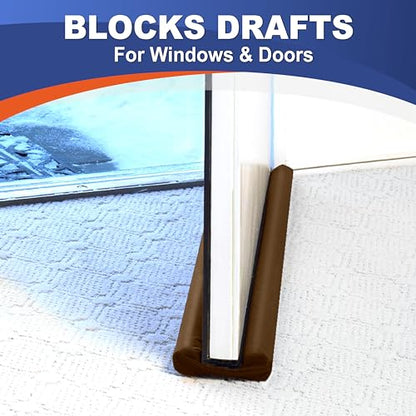 Twin Draft Guard Hug N Fit, Original Dual Draft Stopper Instantly Blocks Air from Entering, Water Repellent, Fits 28”-36” Length with 1.5” Energy Saver Tube - size: 1.5 Inch by 28-36 Inches