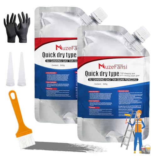 Concrete Crack Sealant, Premium Concrete Crack Filler, Weather-Resistant Caulking Glue,Quick-Drying & Waterproof Repair Adhesive for Slabs, Driveways, Sidewalks (2-Pack) - style: 2 Pcs,2.2LB