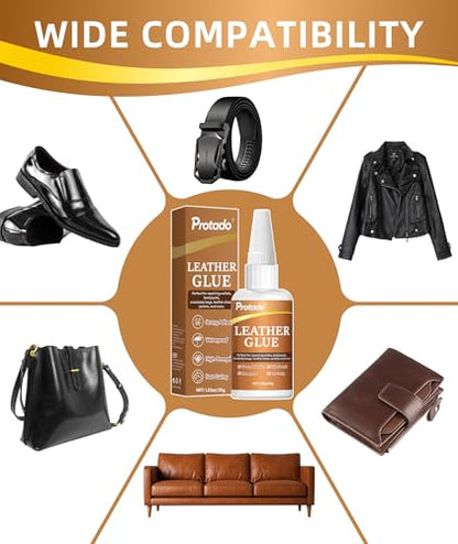 Leather Glue, 35g Heavy Duty Super Strong Clear Glue, Waterproof Flexible Adhesive for Leather Bonding, Repair, Shoes, Bags, Sofas, Belts, Crafts, DIY Kits - style: Leather Glue