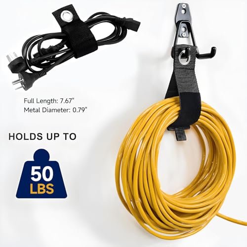 12 Pack Garage Hooks Heavy Duty, Iron Garage Storage Hooks with Anti-Slip Coating, Utility Wall Mount Hangers for Garden and Power Tools, Ladders, Bikes, Hoses and Bulky Items - size: 12 Pack Hooks