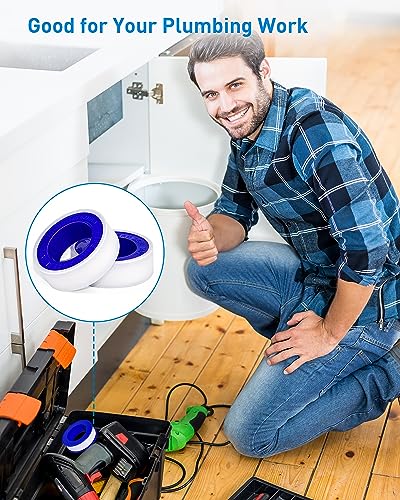 3 Roll Plumbers Teflon Tape, Water Pipe Sealing, Plumbing, High-Density Performance Waterproof Duct, Thread Seal Tape. L 390 in x W 0.47 in. Blue - style: Blue 0.47 in *3 Roll