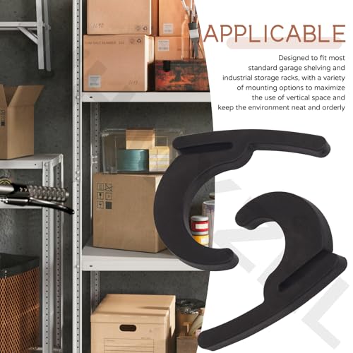 Universal Hooks for Garage Shelving and Industrial Storage Racks Compatible with Keyhole Slots, Including J&L Heavy-Duty Hooks for Garage Shelving - UV-Resistant, Holds up to 40 lbs.