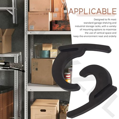 Universal Hooks for Garage Shelving and Industrial Storage Racks Compatible with Keyhole Slots, Including J&L Heavy-Duty Hooks for Garage Shelving - UV-Resistant, Holds up to 40 lbs.