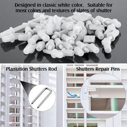 Jetec 125 Pieces Plantation Shutter Repair Kit Includes 85 Pcs Spring Loaded Shutter Pins, 8 Sets Plantation Shutters Magnets and 32 Screws for Windows, Shutter, Furniture, Tools Supplies