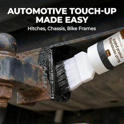 2-in-1 Rust Converter, 6.35 Fl oz Black Rust Inhibitor Touch Up Paint for Metal, Anti-Rust Coating for Automotive, Chassis, UV Resistant - color: Black Rust Converter