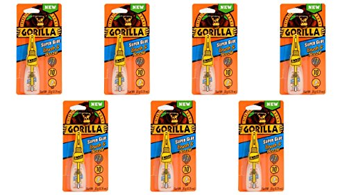 Gorilla Super Glue with Brush & Nozzle Applicator, 10 Gram, Clear, (Pack of 7) - size: 24 - Pack