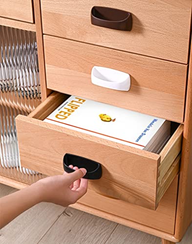 6 Pack Self-Stick Instant Cabinet Handle Pulls Drawer Pull Helper with Adhesive Sliding Door Handle Stick On Handle for Glass Windows Wardrobes Peel and Stick Knob Drill Free 6pcs/Set (White) - color: White