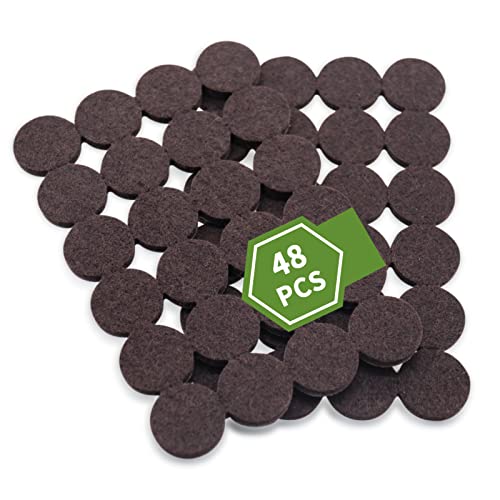 Felt Furniture Pads for Hardwood Floors 48 PCS, Furniture Pads, Floor Protectors for Hardwood Floors, Felt Pads for Furniture, Round, Dark Brown - size: 48PCS 1 inch Round Dark Brown