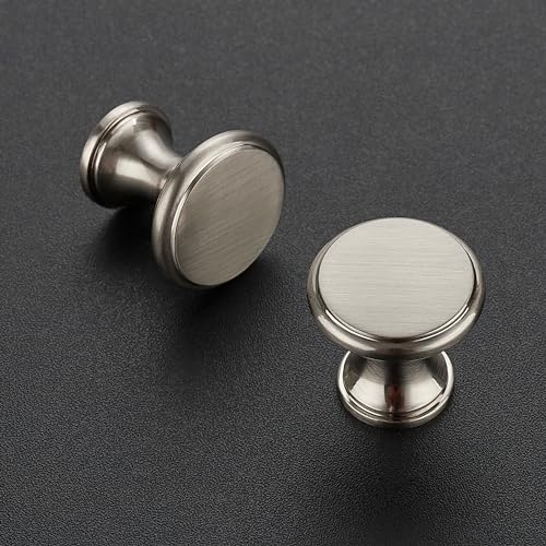 Ravinte 10 Pack Brushed Nickel Kitchen Cabinet Knobs, Solid Silver Pulls Zinc Handles Simple Drawer Cabinet Hardware for Cupboard Drawer Knobs - color: Brushed Nickel