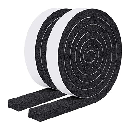 MAGZO Weather Stripping Door Seal 1 Inch W X 1/2 Inch T, Strong Adhesion and High Resilience Air Conditioner Foam Insulation for Cars, Total Length 13 Feet (6.5 ft x 2 Rolls) - size: 1in x 1/2in x 13FT