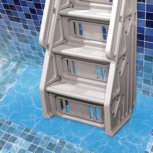 Large Swimming Pool Ladder Mat, 15"x39" Protective Non-Slip Pool Step Pad for Above Ground Swimming Pools Liner and Stairs (Blue, Round Texture)