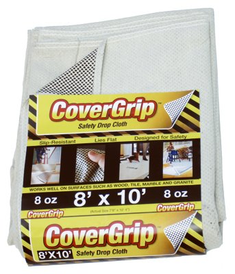 8 Oz Canvas Safety Drop Cloth, 8' x 10', (Pack Of 4) - size: 8x10